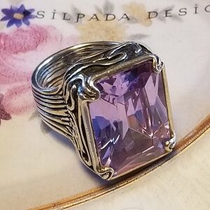 Silpada Sterling Silver & Lavender Glass Ring